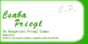 csaba priegl business card